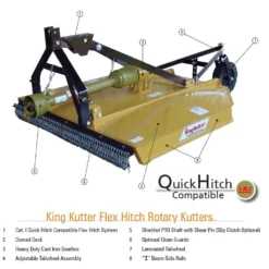 King Kutter 4' Flex Hitch Rotary Kutter with 40 HP Gearbox, Yellow - L-48-40-P-FH - Rotary Mower Parts -King Kutter Sales Store ab82dee94e27777de116963bcbf1dd7395e362e1 king kutter flex hitch 3